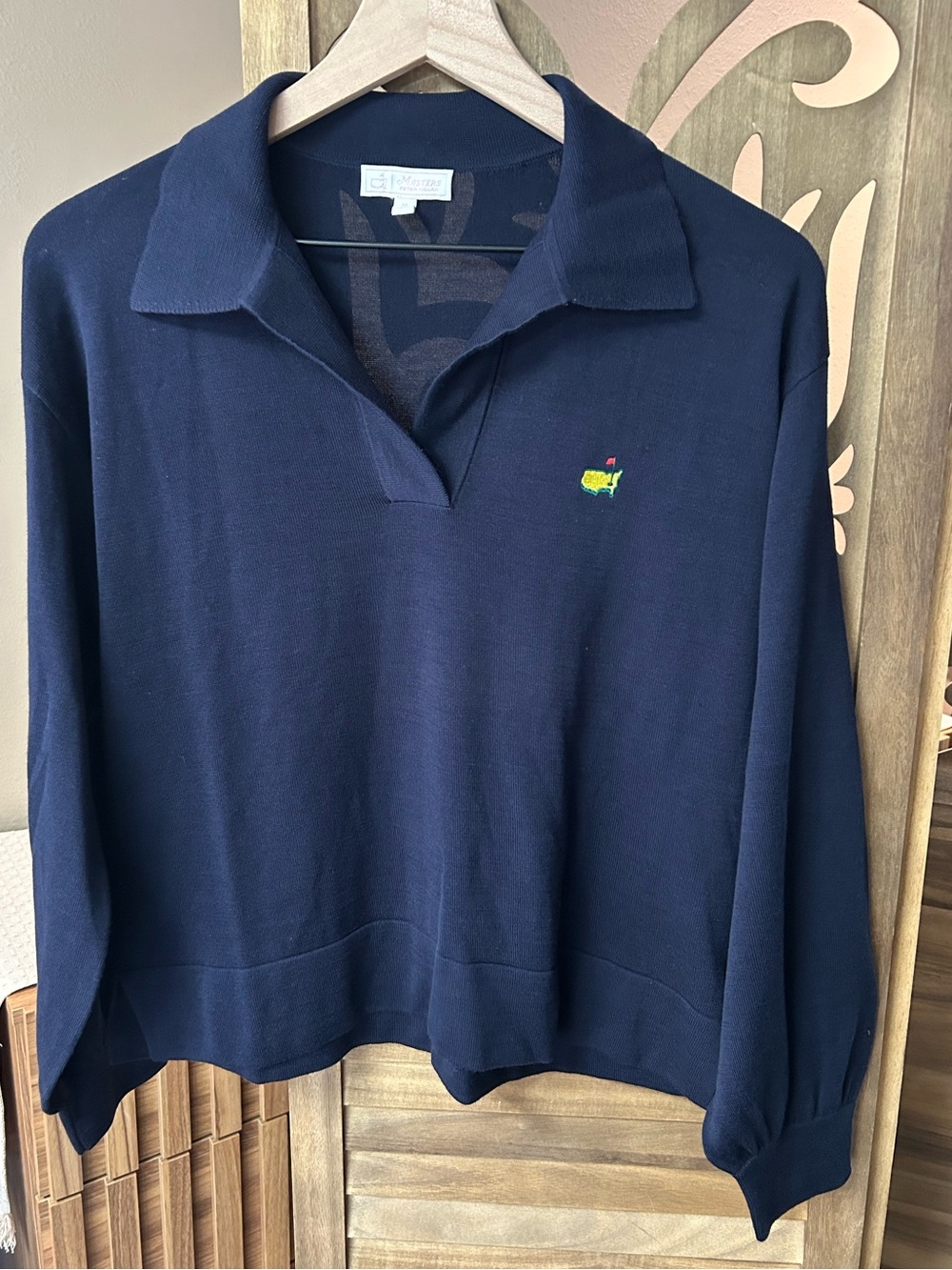 Masters Peter Millar V-Neck Polo Long Sleeve Cotton/Silk Sweater